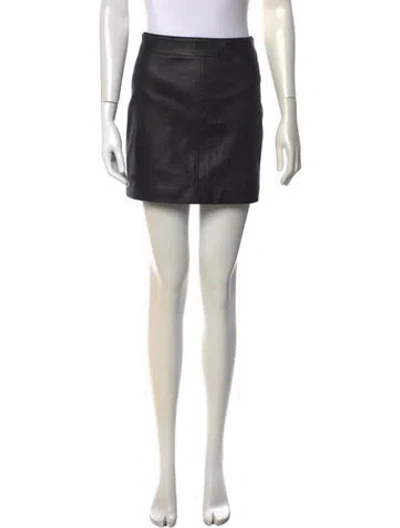 Pre-owned Helmut Lang Lamb Leather Mini Skirt In Black