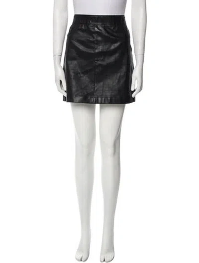Pre-owned Helmut Lang Lamb Leather Mini Skirt In Black