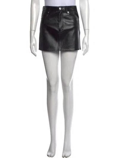 Pre-owned Helmut Lang Lamb Leather Mini Skirt In Black