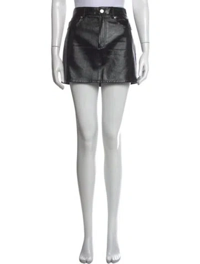 Pre-owned Helmut Lang Lamb Leather Mini Skirt In Black