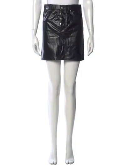Pre-owned Helmut Lang Lamb Leather Mini Skirt In Black