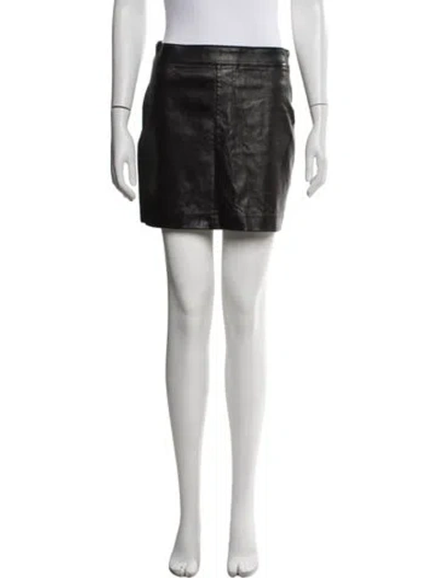 Pre-owned Helmut Lang Lamb Leather Mini Skirt In Black