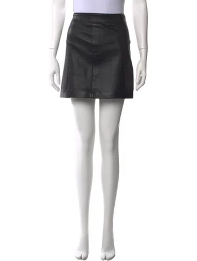 Pre-owned Helmut Lang Lamb Leather Mini Skirt In Black