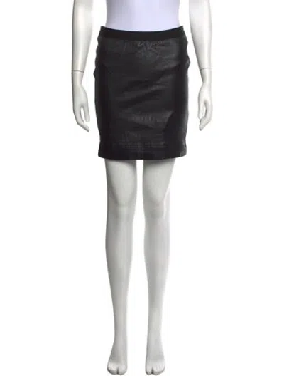 Pre-owned Helmut Lang Lamb Leather Mini Skirt In Black