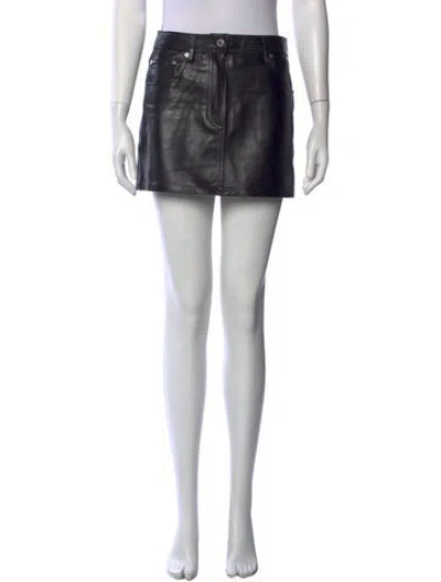 Pre-owned Helmut Lang Lamb Leather Mini Skirt In Black
