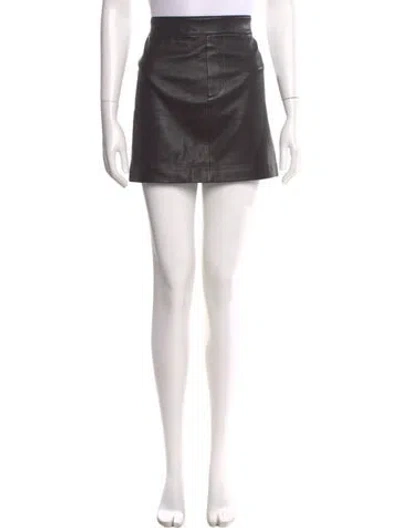 Pre-owned Helmut Lang Lamb Leather Mini Skirt In Brown