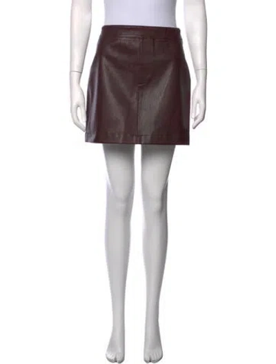 Pre-owned Helmut Lang Lamb Leather Mini Skirt In Brown