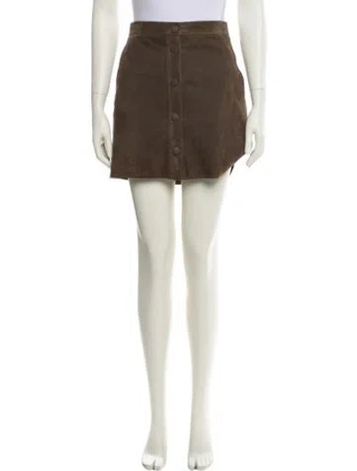Pre-owned Helmut Lang Lamb Leather Mini Skirt In Green