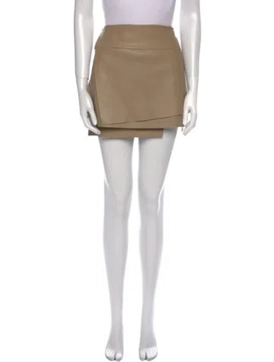 Pre-owned Helmut Lang Lamb Leather Mini Skirt In Neutral