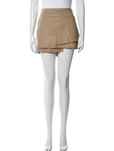 Pre-owned Helmut Lang Lamb Leather Mini Skirt In Neutral