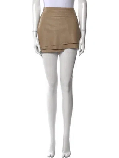 Pre-owned Helmut Lang Lamb Leather Mini Skirt In Neutral