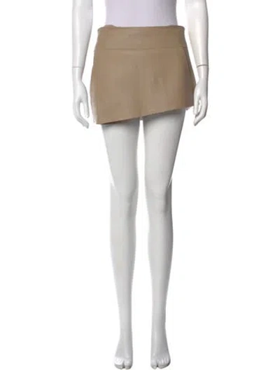 Pre-owned Helmut Lang Lamb Leather Mini Skirt In Neutral