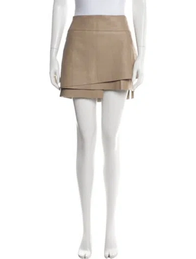 Pre-owned Helmut Lang Lamb Leather Mini Skirt In Neutrals