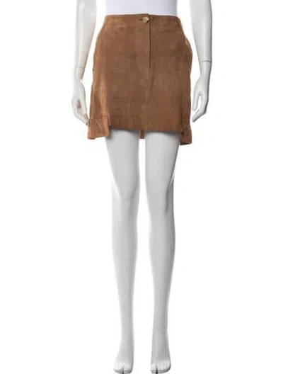 Pre-owned Helmut Lang Lamb Leather Mini Skirt In Neutrals