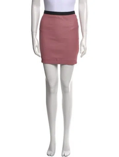 Pre-owned Helmut Lang Lamb Leather Mini Skirt In Pink