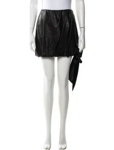 Pre-owned Helmut Lang Lamb Leather Mini Skirt W/ Tags In Black