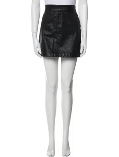 Pre-owned Helmut Lang Lamb Leather Mini Skirt In White