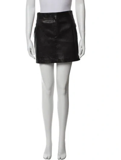 Pre-owned Helmut Lang Lamb Leather Mini Skirt In White