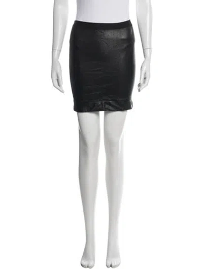 Pre-owned Helmut Lang Lamb Leather Mini Skirt In White