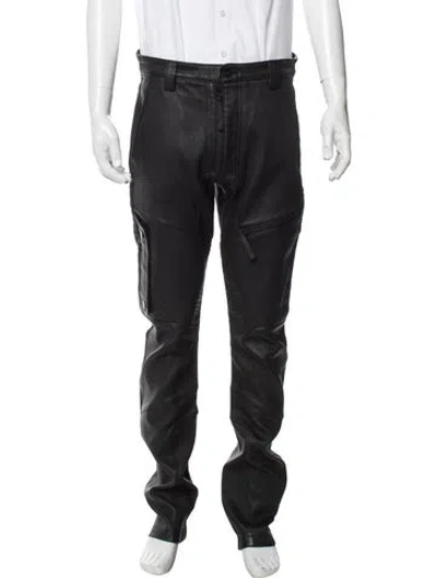Pre-owned Helmut Lang Lamb Leather Moto Pants In Black