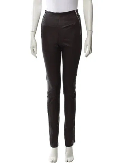 Pre-owned Helmut Lang Lamb Leather Skinny Leg Pants In Black