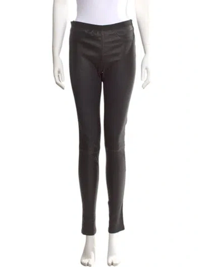 Pre-owned Helmut Lang Lamb Leather Skinny Leg Pants In Black