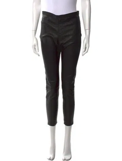 Pre-owned Helmut Lang Lamb Leather Skinny Leg Pants In Black