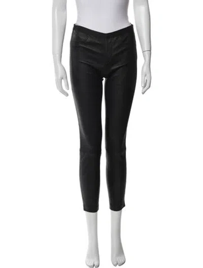 Pre-owned Helmut Lang Lamb Leather Skinny Leg Pants In Black