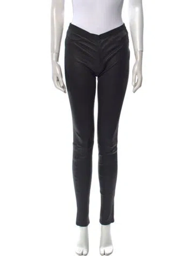 Pre-owned Helmut Lang Lamb Leather Skinny Leg Pants In Black