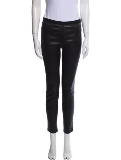 Pre-owned Helmut Lang Lamb Leather Skinny Leg Pants In Black