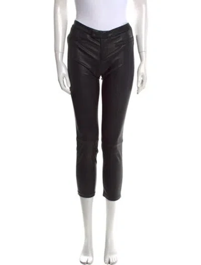 Pre-owned Helmut Lang Lamb Leather Skinny Leg Pants In Black
