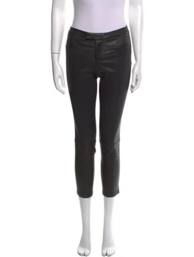 Pre-owned Helmut Lang Lamb Leather Skinny Leg Pants In Black