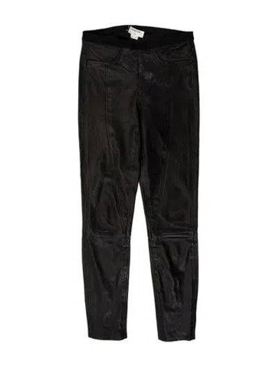 Pre-owned Helmut Lang Lamb Leather Skinny Leg Pants In Black