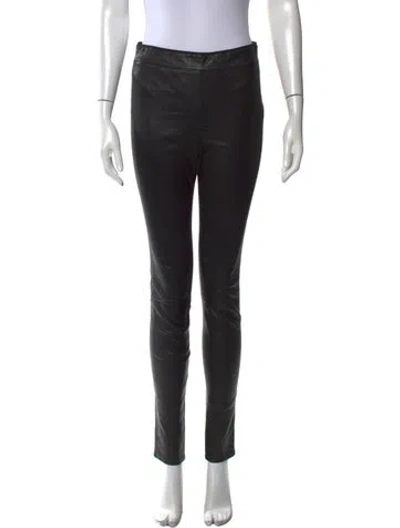 Pre-owned Helmut Lang Lamb Leather Skinny Leg Pants In Black