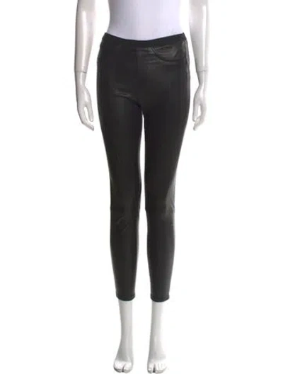 Pre-owned Helmut Lang Lamb Leather Skinny Leg Pants In Black