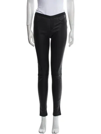 Pre-owned Helmut Lang Lamb Leather Skinny Leg Pants In Black
