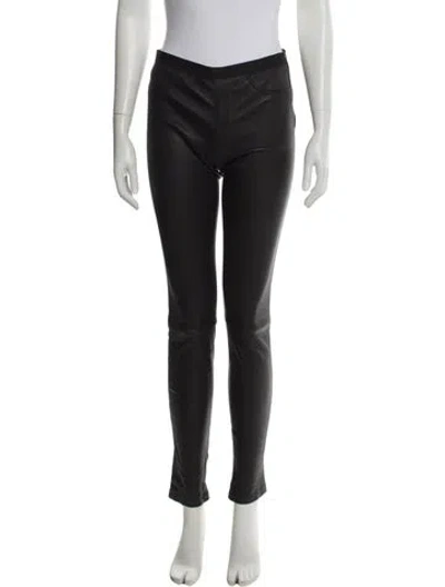 Pre-owned Helmut Lang Lamb Leather Skinny Leg Pants In Black