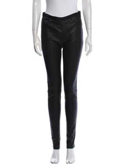 Pre-owned Helmut Lang Lamb Leather Skinny Leg Pants In Black