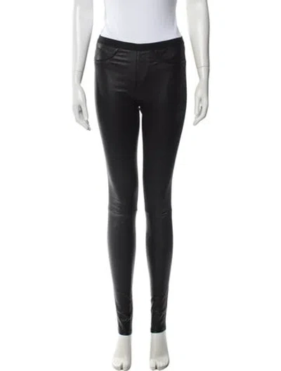 Pre-owned Helmut Lang Lamb Leather Skinny Leg Pants In Black