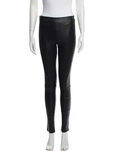Pre-owned Helmut Lang Lamb Leather Skinny Leg Pants In Black