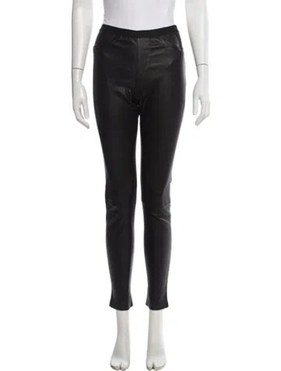Pre-owned Helmut Lang Lamb Leather Skinny Leg Pants In Black