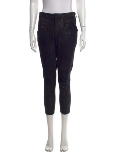 Pre-owned Helmut Lang Lamb Leather Skinny Leg Pants In Black