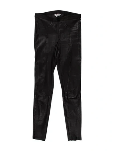 Pre-owned Helmut Lang Lamb Leather Skinny Leg Pants In Black