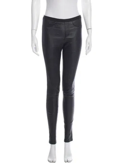 Pre-owned Helmut Lang Lamb Leather Skinny Leg Pants In Black
