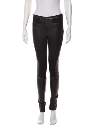 Pre-owned Helmut Lang Lamb Leather Skinny Leg Pants In Black