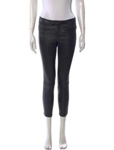 Pre-owned Helmut Lang Lamb Leather Skinny Leg Pants In Black