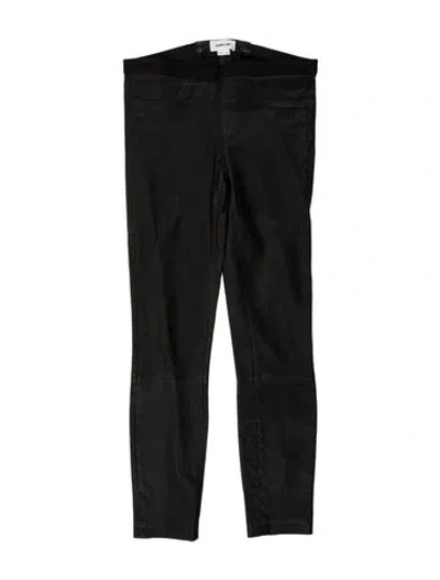 Pre-owned Helmut Lang Lamb Leather Skinny Leg Pants In Black