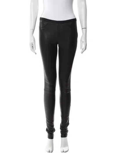 Pre-owned Helmut Lang Lamb Leather Skinny Leg Pants In Black