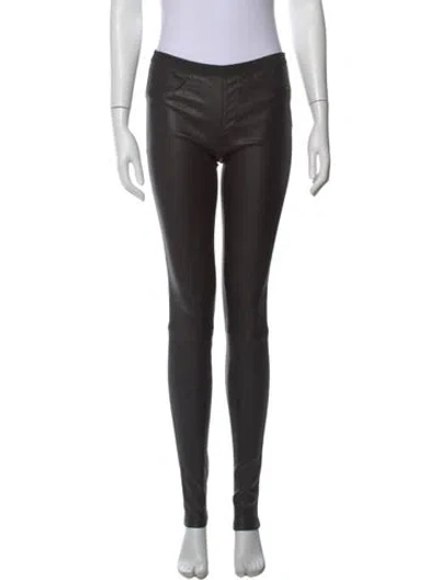 Pre-owned Helmut Lang Lamb Leather Skinny Leg Pants In Black