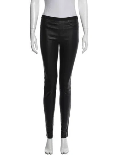Pre-owned Helmut Lang Lamb Leather Skinny Leg Pants In Black